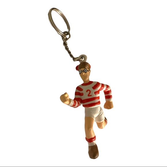 VTG Where's Waldo Keychain Wally Character Number 2 Keyring Bagtag Zipper Pull - Picture 2 of 5